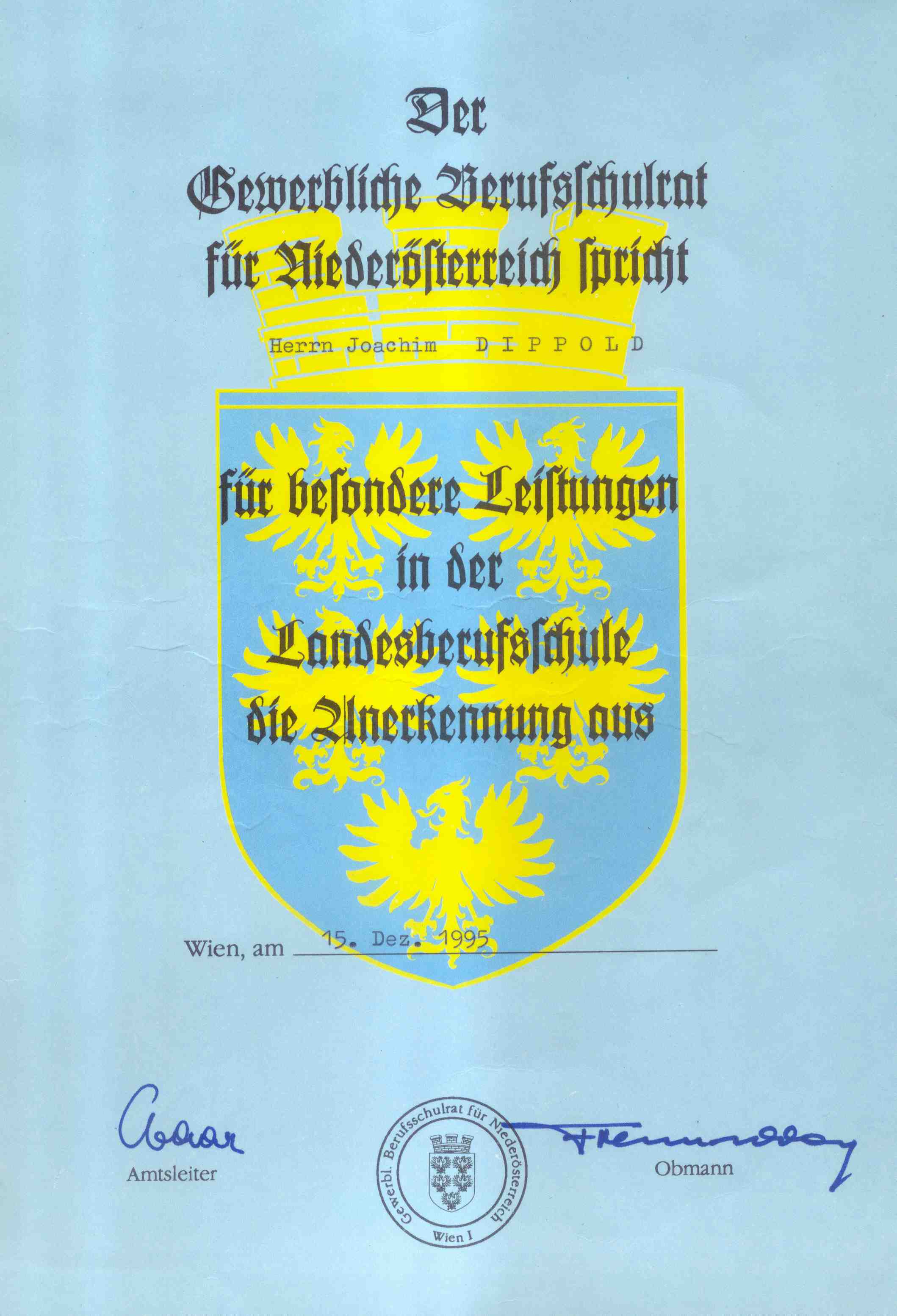 Auszeichnung KFZ-Mechaniker