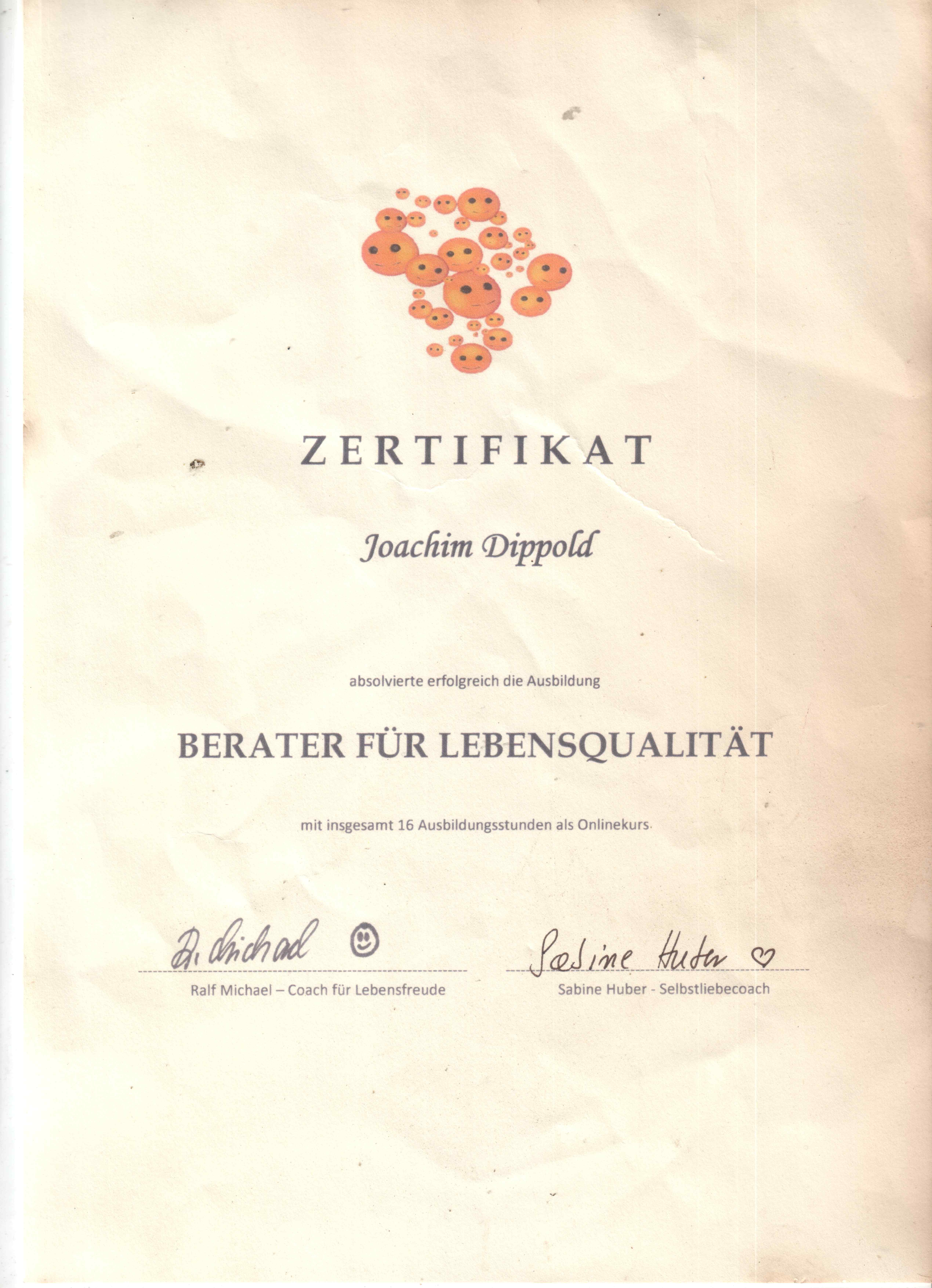 AZertifikat Berater für Lebensqualität
